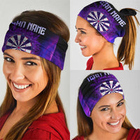 Dartboard and Darts Neck Gaiter with Purple Smoke Background TS04