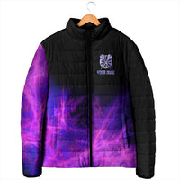 Dartboard and Darts Padded Jacket with Purple Smoke Background and Custom Team Name - Wonder Print Shop