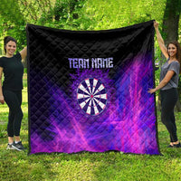 Dartboard and Darts Quilt with Purple Smoke Background and Custom Team Name - Wonder Print Shop