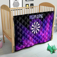Dartboard and Darts Quilt with Purple Smoke Background and Custom Team Name - Wonder Print Shop
