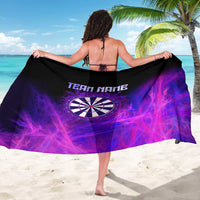Dartboard and Darts Sarong with Purple Smoke Background and Custom Team Name - Wonder Print Shop
