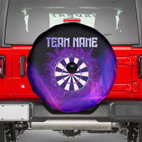 Dartboard and Darts Spare Tire Cover with Purple Smoke Background and Custom Team Name - Wonder Print Shop