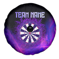 Dartboard and Darts Spare Tire Cover with Purple Smoke Background and Custom Team Name - Wonder Print Shop