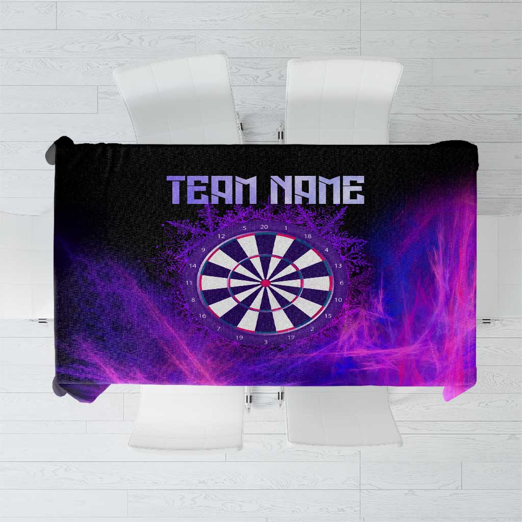 Dartboard and Darts Tablecloth with Purple Smoke Background and Custom Team Name - Wonder Print Shop