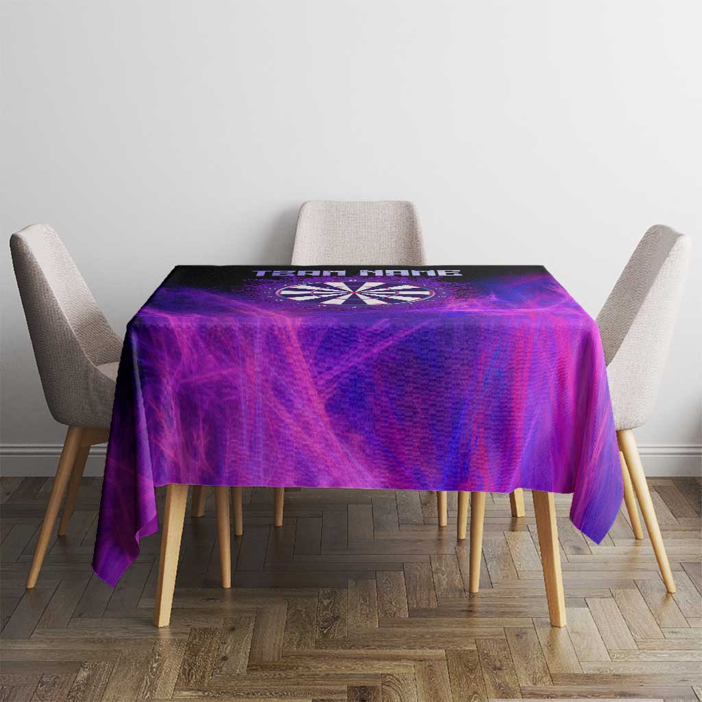 Dartboard and Darts Tablecloth with Purple Smoke Background and Custom Team Name - Wonder Print Shop
