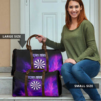 Dartboard and Darts Travel Bag with Purple Smoke Background and Custom Team Name - Wonder Print Shop