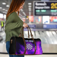 Dartboard and Darts Travel Bag with Purple Smoke Background and Custom Team Name - Wonder Print Shop