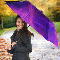 Dartboard and Darts Umbrella with Purple Smoke Background and Custom Team Name - Wonder Print Shop
