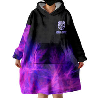Dartboard and Darts Wearable Blanket Hoodie with Purple Smoke Background and Custom Team Name - Wonder Print Shop