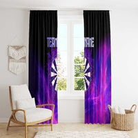 Dartboard and Darts Window Curtain with Purple Smoke Background and Custom Team Name - Wonder Print Shop