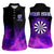 Dartboard and Darts Women Sleeveless Polo Shirt with Purple Smoke Background and Custom Team Name - Wonder Print Shop
