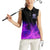 Dartboard and Darts Women Sleeveless Polo Shirt with Purple Smoke Background and Custom Team Name - Wonder Print Shop