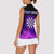 Dartboard and Darts Women Sleeveless Polo Shirt with Purple Smoke Background and Custom Team Name - Wonder Print Shop
