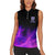Dartboard and Darts Women Sleeveless Polo Shirt with Purple Smoke Background and Custom Team Name - Wonder Print Shop