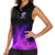 Dartboard and Darts Women Sleeveless Polo Shirt with Purple Smoke Background and Custom Team Name - Wonder Print Shop
