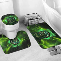 Grim Reaper and Dartboard Darts Bathroom Set with Green Lightning Background and Custom Team Name - Wonder Print Shop