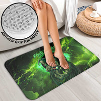 Grim Reaper and Dartboard Darts Bathroom Set with Green Lightning Background and Custom Team Name - Wonder Print Shop