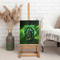 Grim Reaper and Dartboard Darts Canvas Wall Art with Green Lightning Background and Custom Team Name - Wonder Print Shop