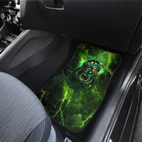 Grim Reaper and Dartboard Darts Car Mats with Green Lightning Background and Custom Team Name - Wonder Print Shop