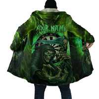 Grim Reaper and Dartboard Darts Cloak with Green Lightning Background and Custom Team Name - Wonder Print Shop