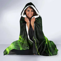Grim Reaper and Dartboard Darts Hooded Blanket with Green Lightning Background and Custom Team Name - Wonder Print Shop