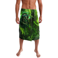 Grim Reaper and Dartboard Darts Lavalava with Green Lightning Background and Custom Team Name - Wonder Print Shop