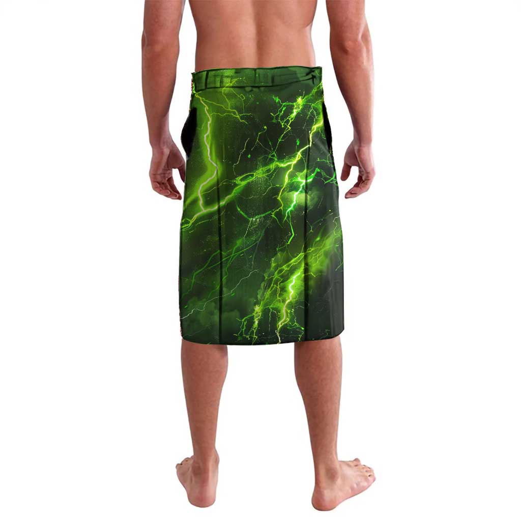 Grim Reaper and Dartboard Darts Lavalava with Green Lightning Background and Custom Team Name - Wonder Print Shop