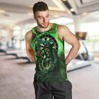 Grim Reaper and Dartboard Darts Men Tank Top with Green Lightning Background and Custom Team Name - Wonder Print Shop