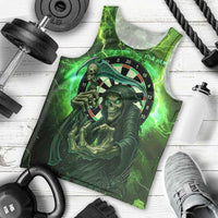Grim Reaper and Dartboard Darts Men Tank Top with Green Lightning Background and Custom Team Name - Wonder Print Shop
