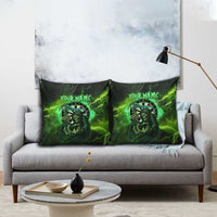 Grim Reaper and Dartboard Darts Pillow Cover with Green Lightning Background and Custom Team Name - Wonder Print Shop