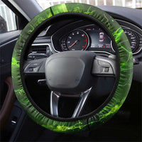 Grim Reaper and Dartboard Darts Steering Wheel Cover with Green Lightning Background - Wonder Print Shop