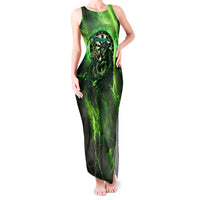 Grim Reaper and Dartboard Darts Tank Maxi Dress with Green Lightning Background and Custom Team Name - Wonder Print Shop