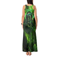 Grim Reaper and Dartboard Darts Tank Maxi Dress with Green Lightning Background and Custom Team Name - Wonder Print Shop