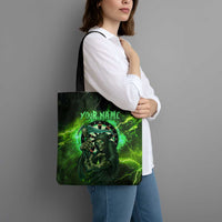 Grim Reaper and Dartboard Darts Tote Bag with Green Lightning Background and Custom Team Name - Wonder Print Shop