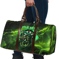 Grim Reaper and Dartboard Darts Travel Bag with Green Lightning Background and Custom Team Name - Wonder Print Shop
