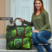Grim Reaper and Dartboard Darts Travel Bag with Green Lightning Background and Custom Team Name - Wonder Print Shop