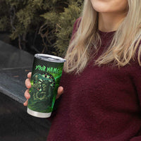 Grim Reaper and Dartboard Darts Tumbler Cup with Green Lightning Background and Custom Team Name - Wonder Print Shop