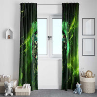 Grim Reaper and Dartboard Darts Window Curtain with Green Lightning Background and Custom Team Name - Wonder Print Shop
