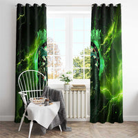Grim Reaper and Dartboard Darts Window Curtain with Green Lightning Background and Custom Team Name - Wonder Print Shop