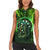 Grim Reaper and Dartboard Darts Women Sleeveless Polo Shirt with Green Lightning Background and Custom Team Name - Wonder Print Shop