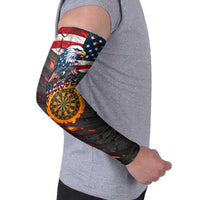 Custom American Flag and Bald Eagle Darts Arm Sleeves with Flaming Dartboard - Wonder Print Shop
