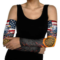 Custom American Flag and Bald Eagle Darts Arm Sleeves with Flaming Dartboard - Wonder Print Shop