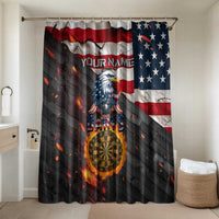 Custom American Flag and Bald Eagle Darts Bathroom Set with Flaming Dartboard - Wonder Print Shop