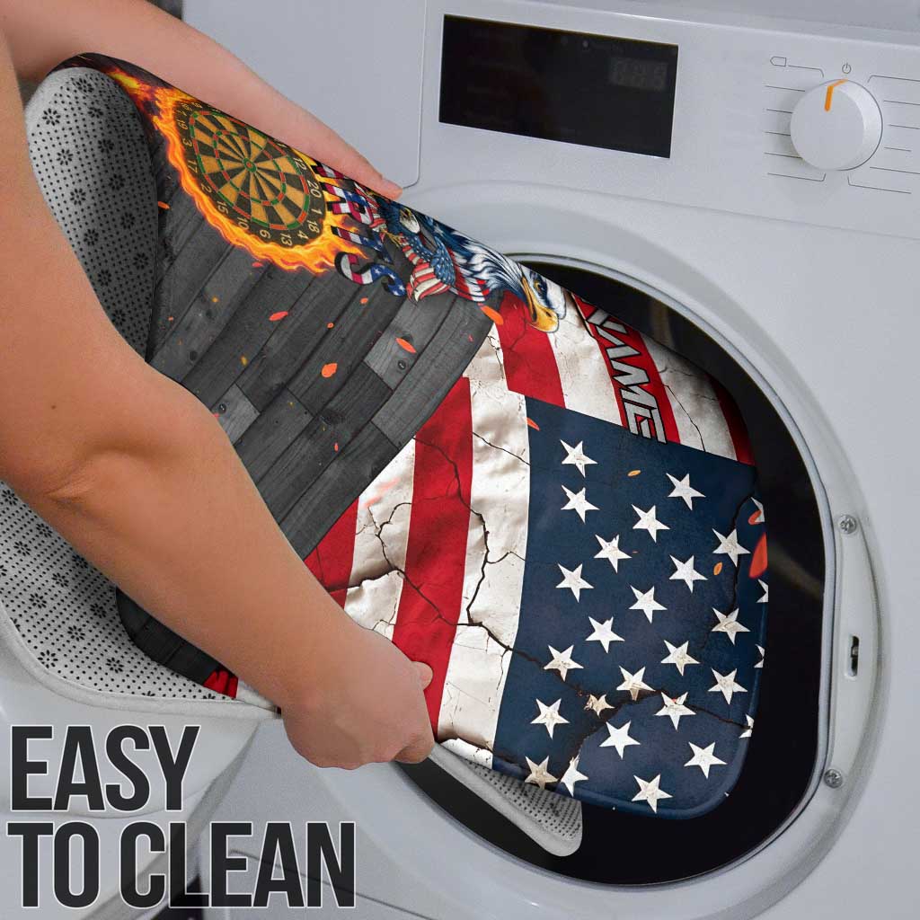 Custom American Flag and Bald Eagle Darts Bathroom Set with Flaming Dartboard - Wonder Print Shop