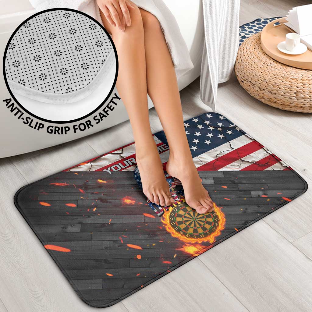 Custom American Flag and Bald Eagle Darts Bathroom Set with Flaming Dartboard - Wonder Print Shop