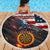 Custom American Flag and Bald Eagle Darts Beach Blanket with Flaming Dartboard - Wonder Print Shop