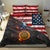 Custom American Flag and Bald Eagle Darts Bedding Set with Flaming Dartboard - Wonder Print Shop