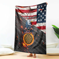 Custom American Flag and Bald Eagle Darts Blanket with Flaming Dartboard - Wonder Print Shop