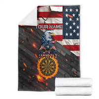 Custom American Flag and Bald Eagle Darts Blanket with Flaming Dartboard - Wonder Print Shop
