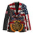 Custom American Flag and Bald Eagle Darts Blazer with Flaming Dartboard - Wonder Print Shop